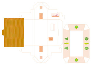 ハウス型の箱-展開図1