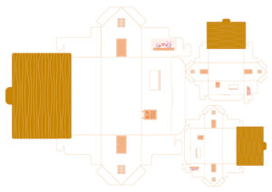 ハウス型の箱-展開図2